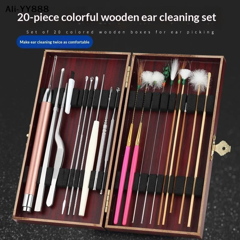 【Y8Y】9/11/12/18/20Pcs Ear Picking Tool Set Goose Feather Stick Ear Scoop Ear Canal Massage Ear Cleaning Ear Picking Tool Ear