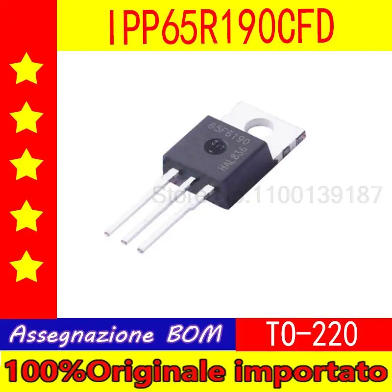

10pcs/lot 65F6190 IPP65R190CFD TO-220 MOS FET