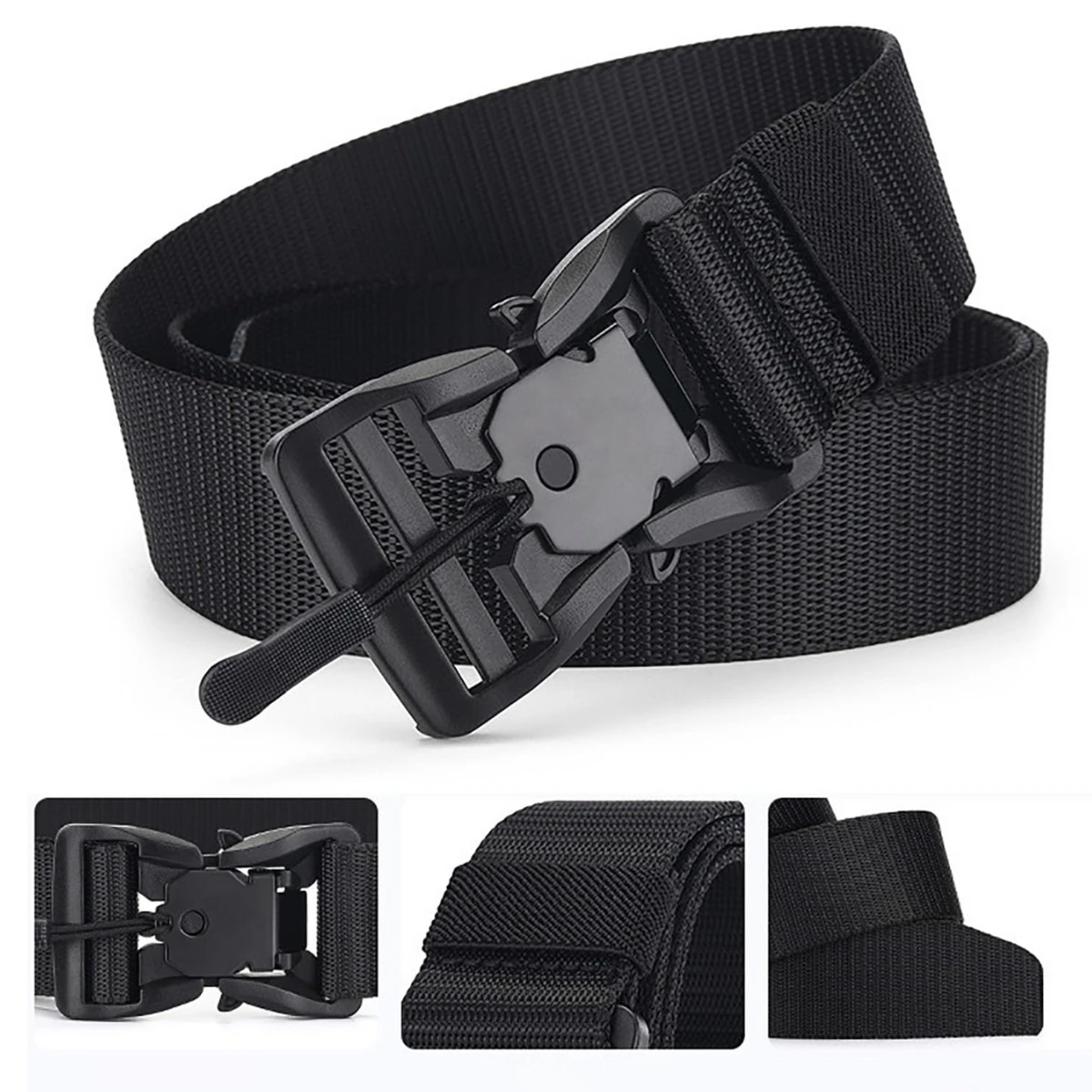 Alloy Magnetic Snake Buckle Outdoor Tactical Belt Men\'s Casual Belt Fashion Women Nylon Belt Military Fan Canvas Training Belt