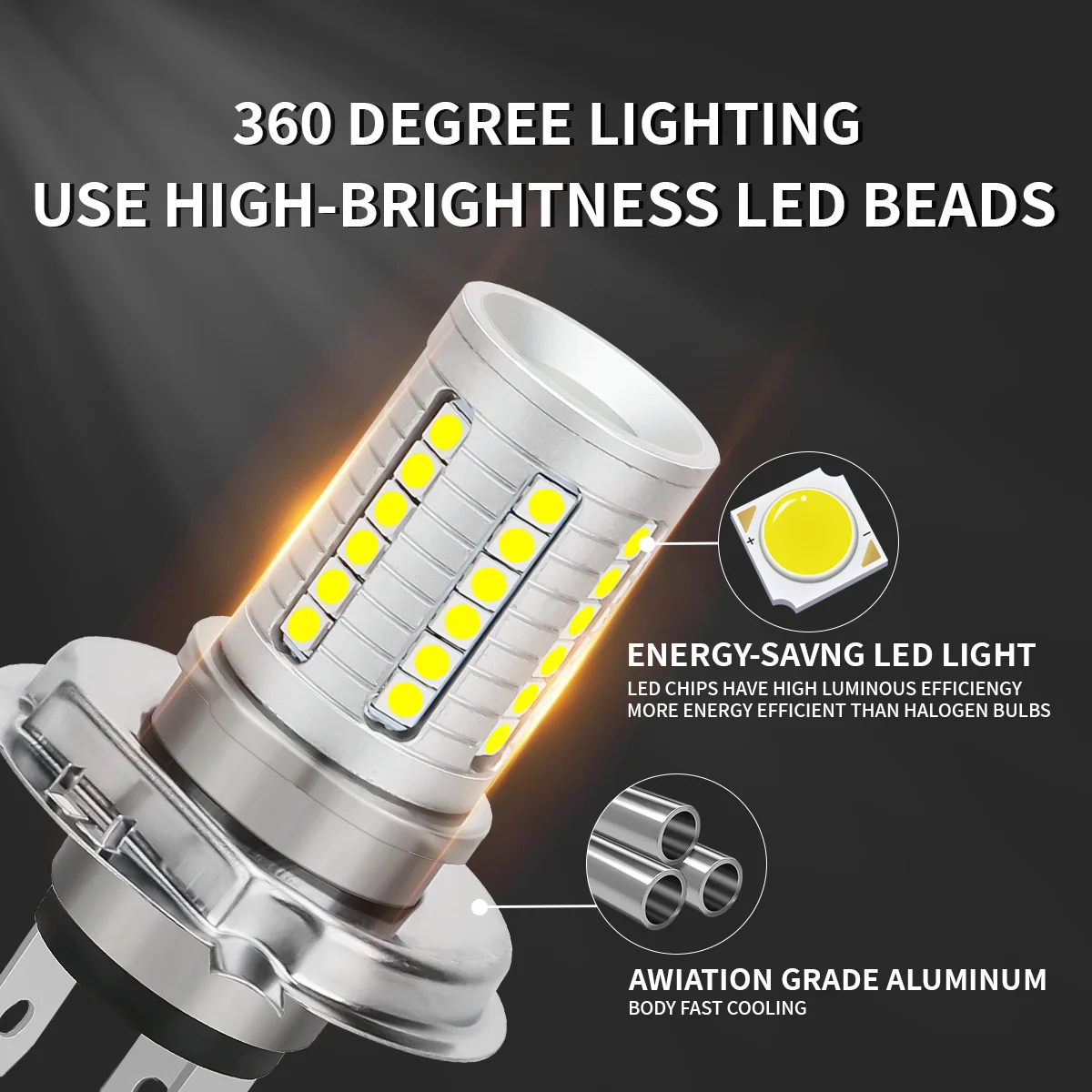 BA20D H6 P15D H4 HB2 9003 LED لمبة دراجة نارية المصابيح الأمامية الأضواء مرحبا لو فوجليت 12 فولت الأبيض السوبر مشرق Autobike الضباب مصباح