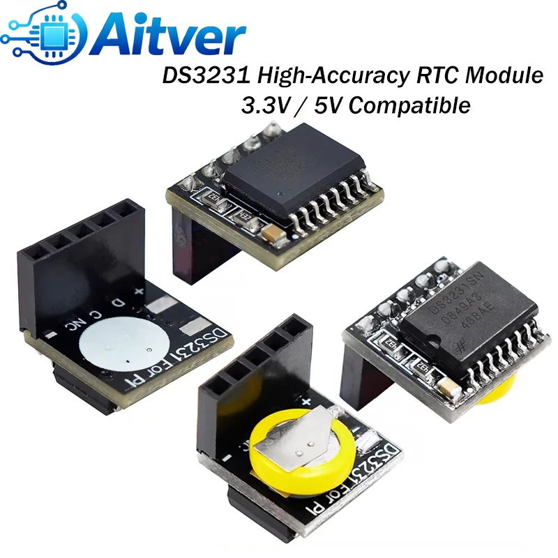 Módulo RTC de alta precisión DS3231, reloj en tiempo Real de 3,3 V y 5V para proyectos de bricolaje Arduino Raspberry Pi ESP32