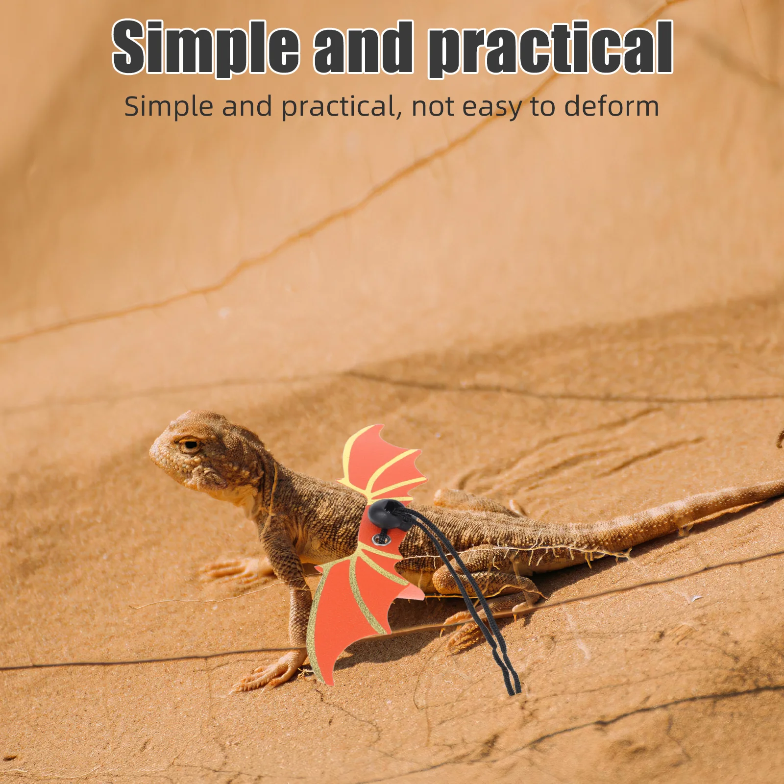 

1Set Reptile Harness and Leash for Lizards Adjustable Lightweight Wing Design Outdoor Safety Traction Rope Small