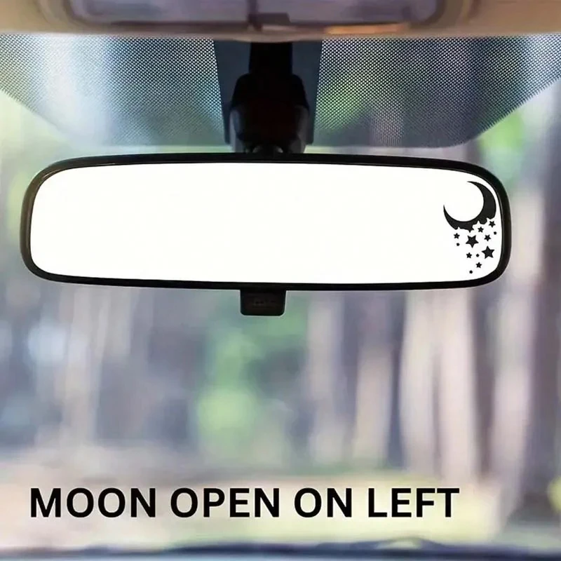 2 Pieces Of Star And Moon Mirror Surface Car Stickers - Add A Magical Touch To Your Car'S Decoration, Car Stickers