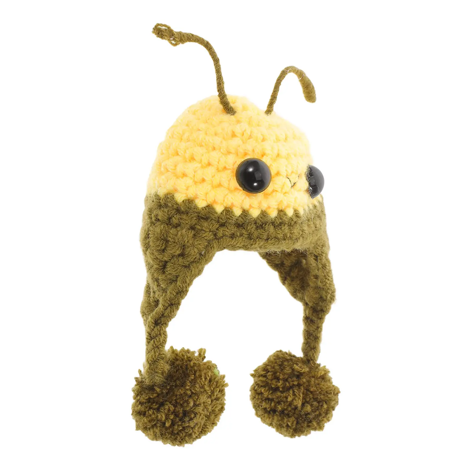 Mini Chapéus de Tricô Estilo Abelha, Chapéus Pequenos de Tricô Estilo Animal de Desenho Animado para Decorações de Casa de Bonecas em Escala 1:6, Artesanato e Adereços para Fotos