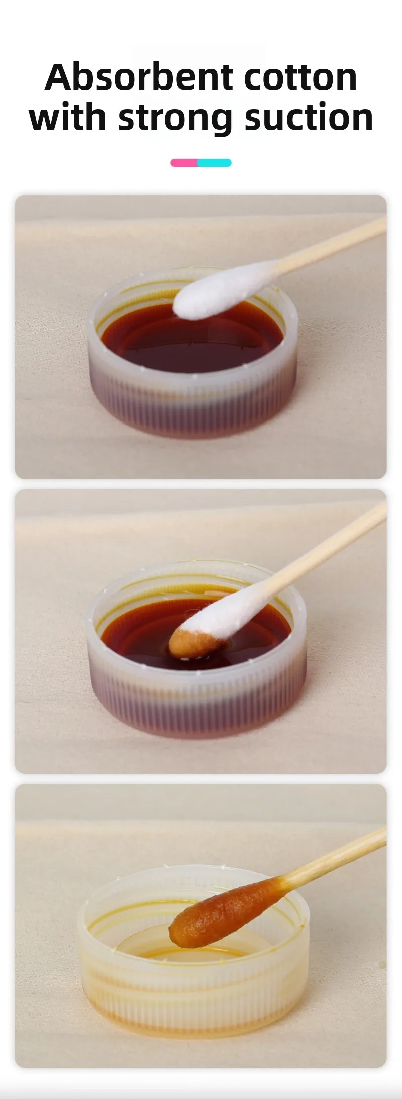 50 قطعة/الحقيبة المتاح مسحات القطن المعقمة رئيس واحد الجرح التعقيم تنظيف خشبية طويلة مسحات القطن العصي لوازم المنزل