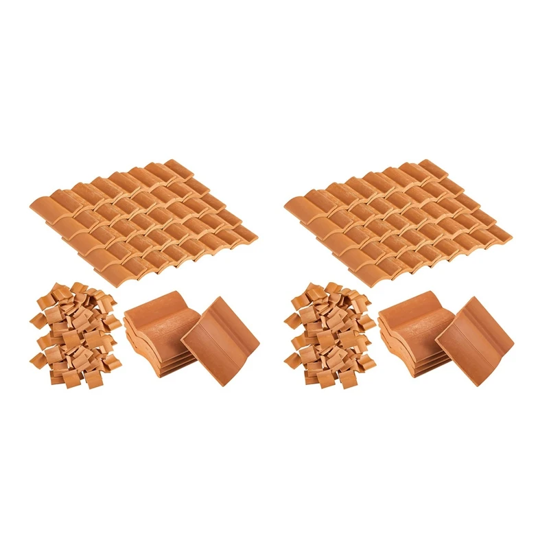 

400Pcs Roof Tiles Building Set Miniature Tiles Mini Dollhouse Shingles Fake Tile Landscape Kitchen Garden Accessories