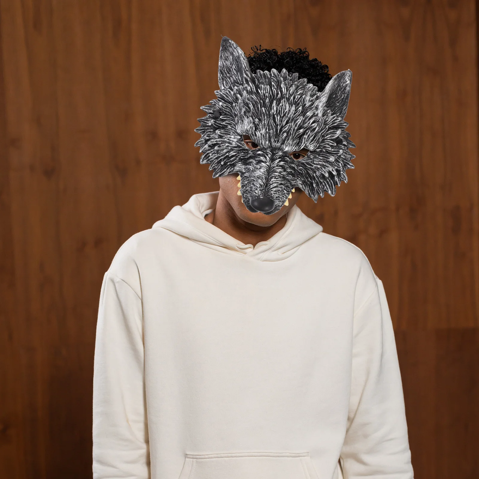 1 set 1 set Wolf 3-delige kostuumset Dierlijke cosplayaccessoires voor Halloweenfeest Rollenspel Prestaties Foto Prop Decor