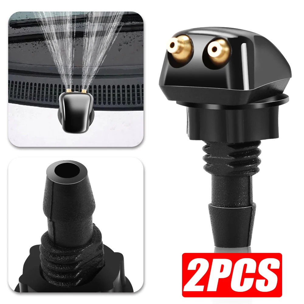 2Pcs Universal Front Windshield Washer Wiper Nozzle Sprayer Sprinkler Water Spout Outlet For Toyota Mazda Hyundai Car Accessorie