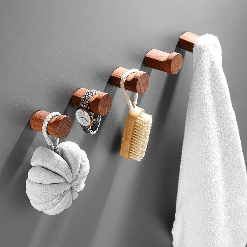 

Modern Minimalist Coat Hook Closet Hanger Towel Hook Home Decoration Wall Mounted Hook Beech Wood Black Walnut Hook