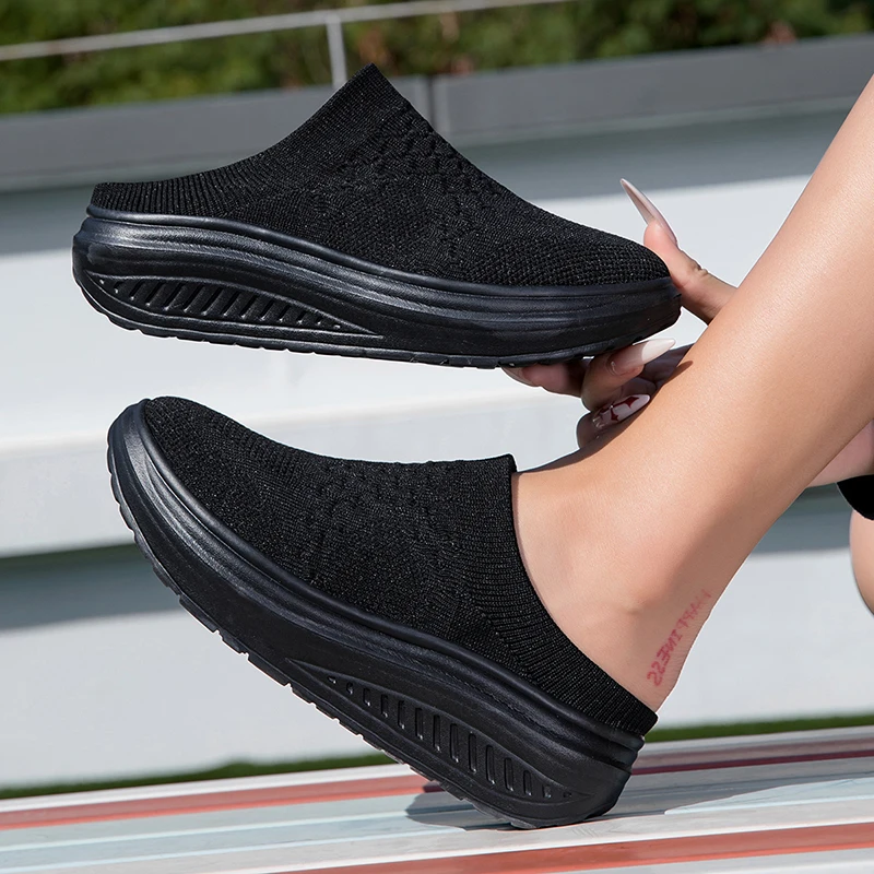 

Новые женские лоферы больших размеров для прогулок, модные дышащие повседневные тапочки, спортивная обувь для фитнеса, легкие туфли на плоской подошве для весны и осени