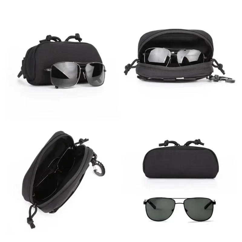 Tactical  Eyeglass Case Hunting Shockproof Protective Goggles Box Portable Outdoor Sunglasses Case-1000D Nylon image 5