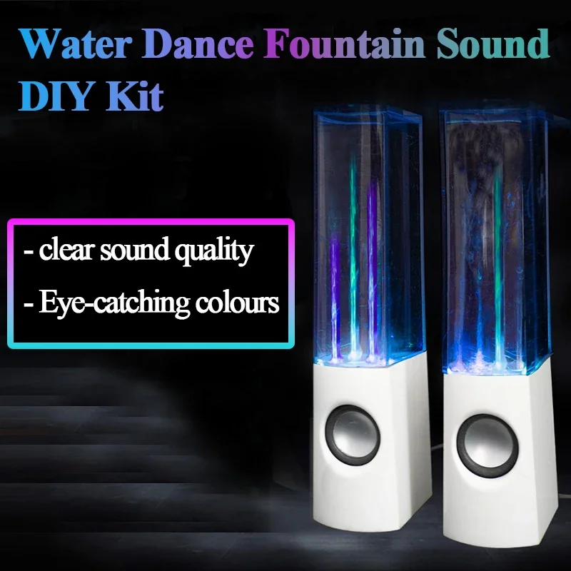 Water Dance Fountain Sound DIY Kit Amplifier Seven Colours Water Spray Multifunctional Speaker Welding Loose Parts