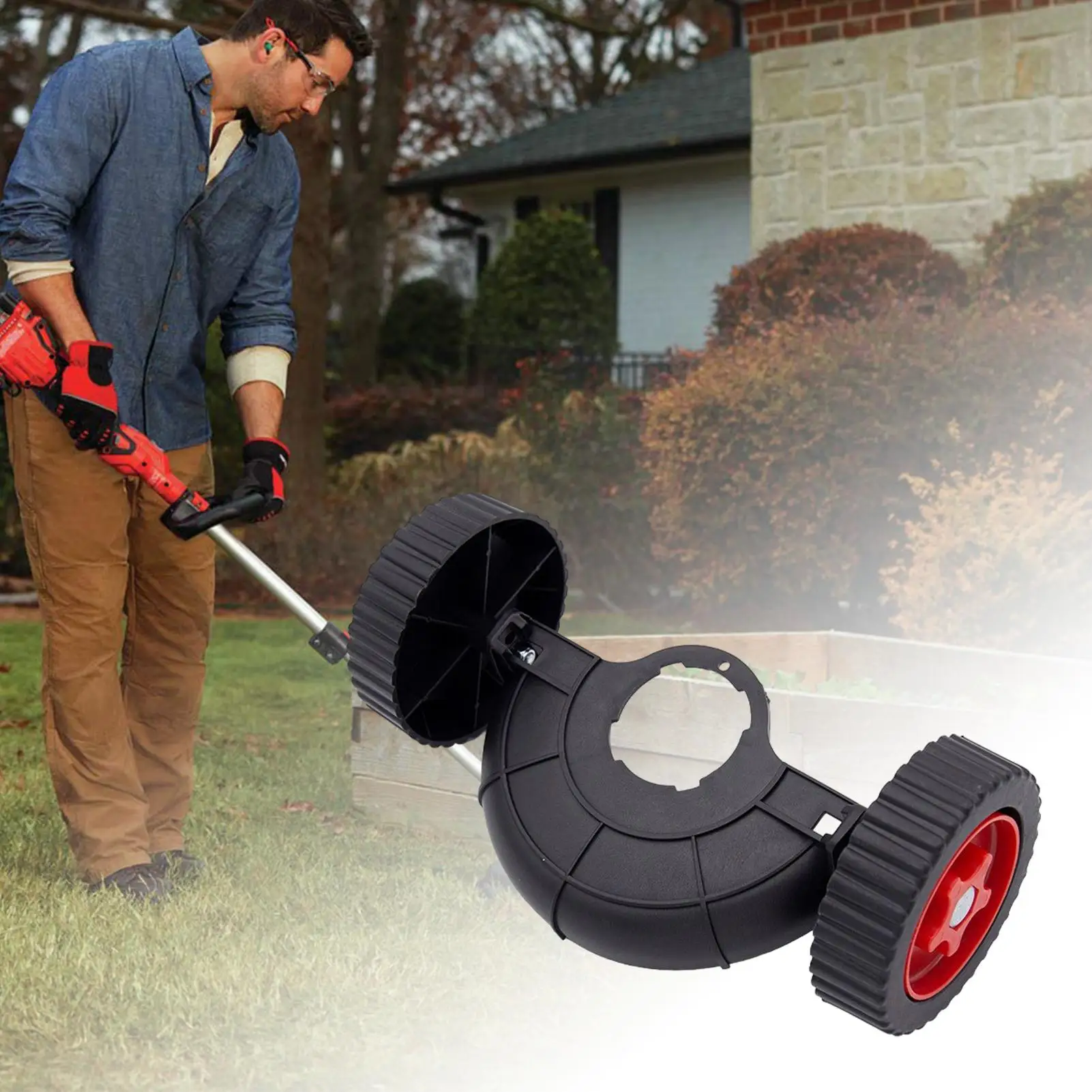 WeedTrimmer Support Wheels Attachment Universal Adjustable Detachable Auxiliary Wheel with Protective Cover Grass Cutter Parts