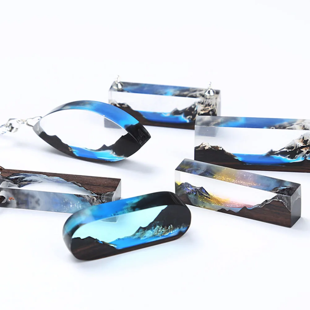 

5pcs Wooden Diy Material Kit For Epoxy Resin Crafts Semi Craft Meaning Couples Pendant Gift Making Supply Handmade