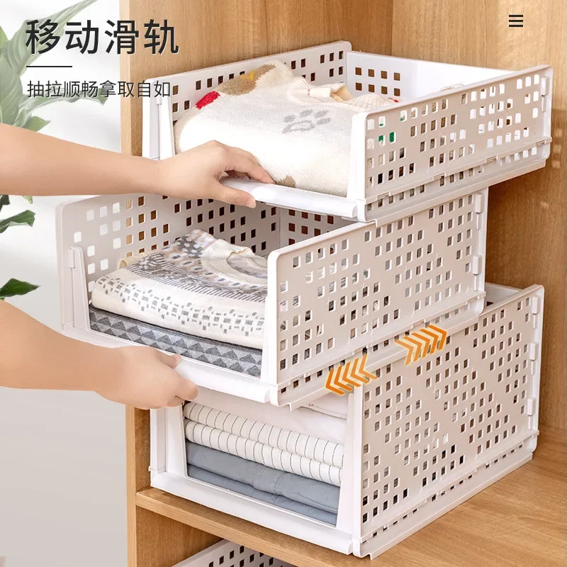 Wardrobe layer partition drawer storage dormitory wardrobe partition shelf integrated wardrobe folding storage basket