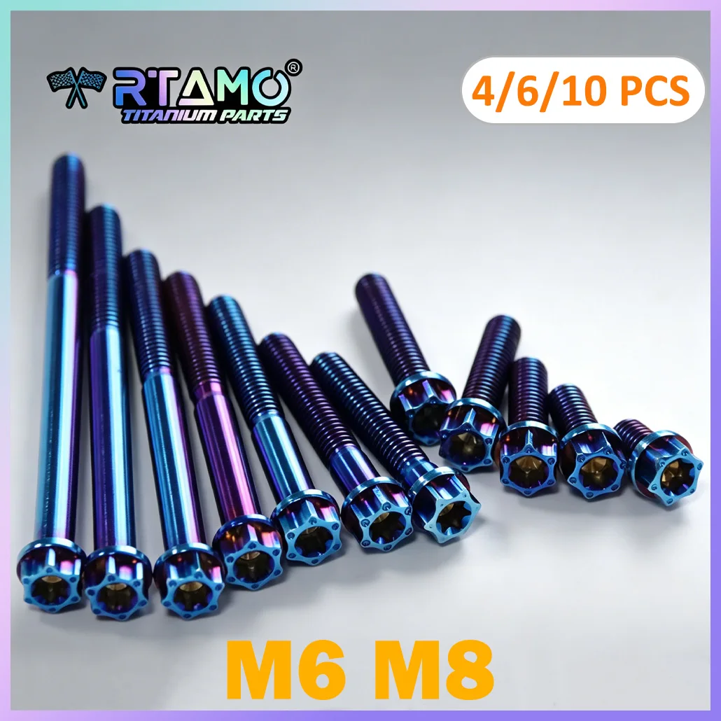 RTAMO Wholesale Titanium Bolts M6 M8X15/20/25/30/35/40/50mm Whole Sale Modification Screw for Bike Motorcycle