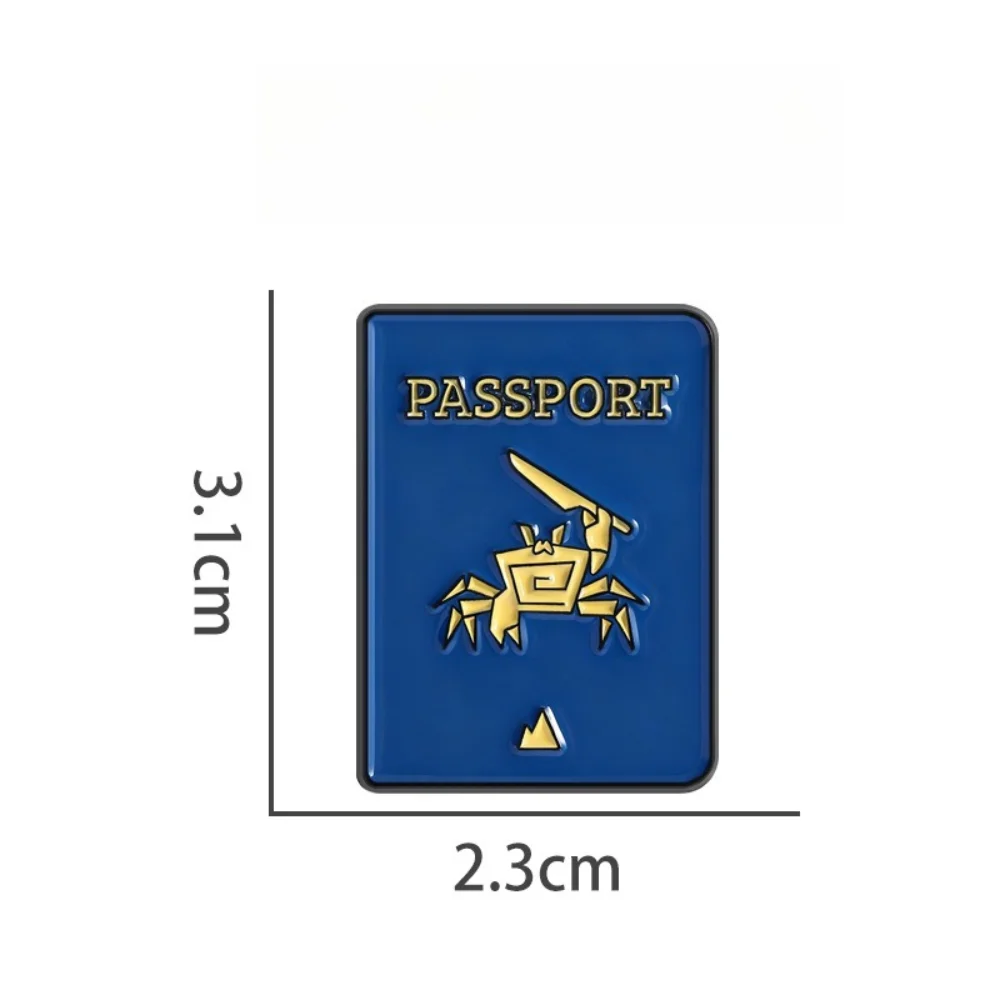 Bizarre Passport Shaped Crab Wielding Sword Badge Bags Clothes Decorative Pins Accessories Crab Wielding Sword Personalized Pin
