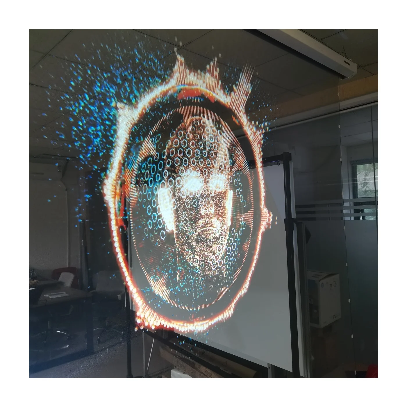 

Highly Transparent and Extra-wide Metallic Scrim holo Gauze for Large-scale 3D Hologram Projection