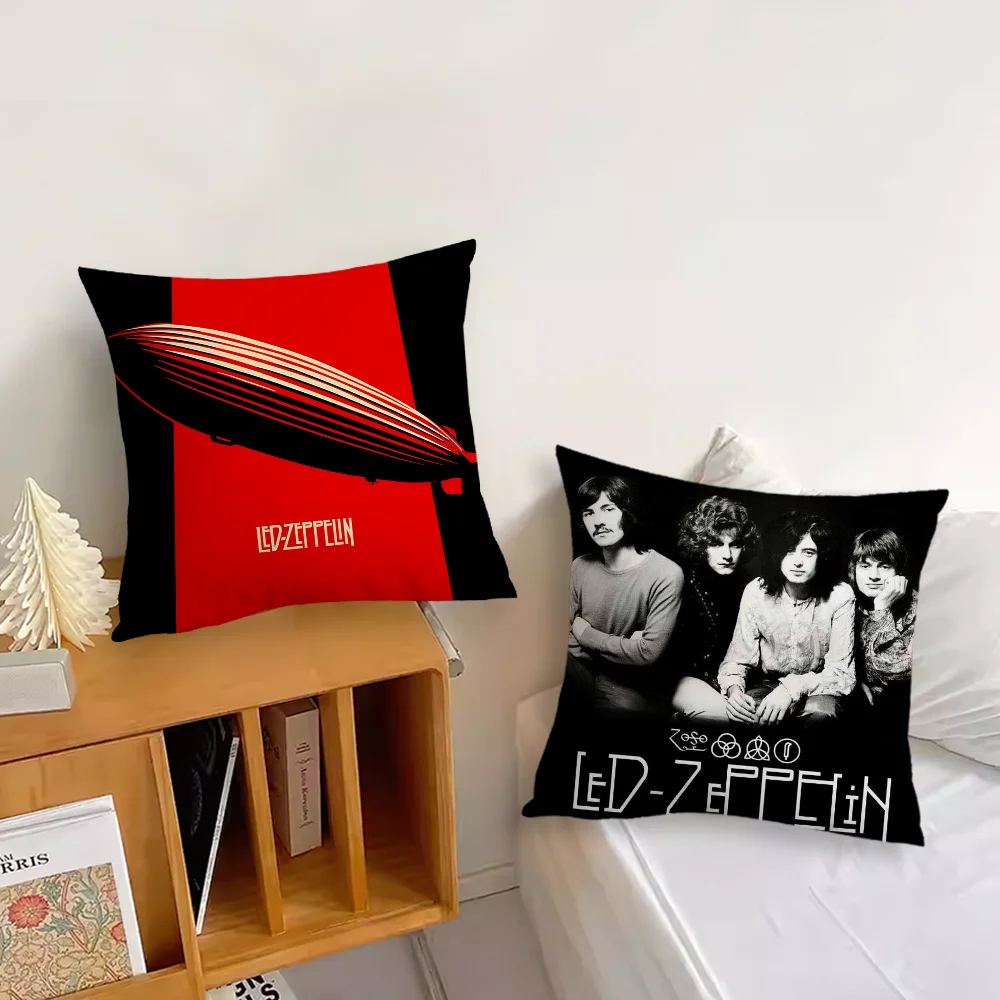 The Band L-Led Z-Zeppelin غطاء وسادة ناعم مريح لأريكة غرفة المعيشة ديكور المنزل والمكتب أغطية حماية