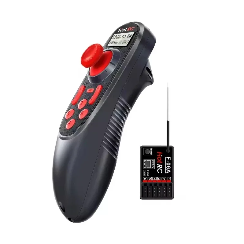 HOTRC DS-600 6CH 2.4GHz Radio System Transmitter with F-06A PWM 6 Channel Receiver for RC Boat Remote Control Model