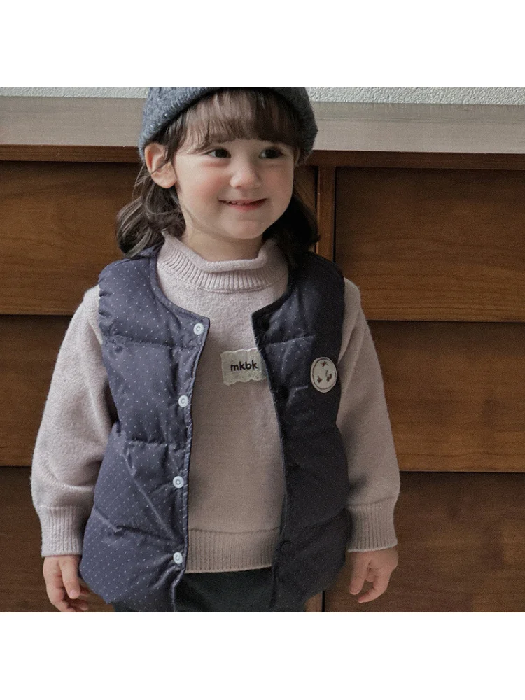 سترة الفتيات متعددة الاستخدامات تشبه الفتاة2025 الخريف والشتاء خفيفة الوزن سترة دون أكمام بطة بيضاء أسفل ملابس الرضع #6