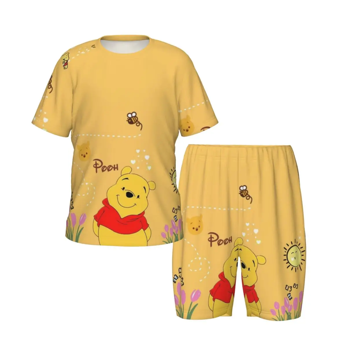 Pooh Bear New Summer Plus Size 4XL Pajamas Set for boys girls Nightwear