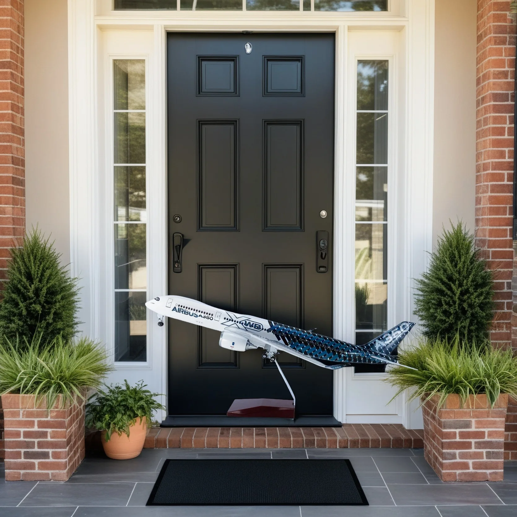 

1/42 Scale 47CM Airplane A350 XWB Aircraft 350 Carbon fiber Aviation Airline W Light and Wheel Diecast Resin Plane Model Collect