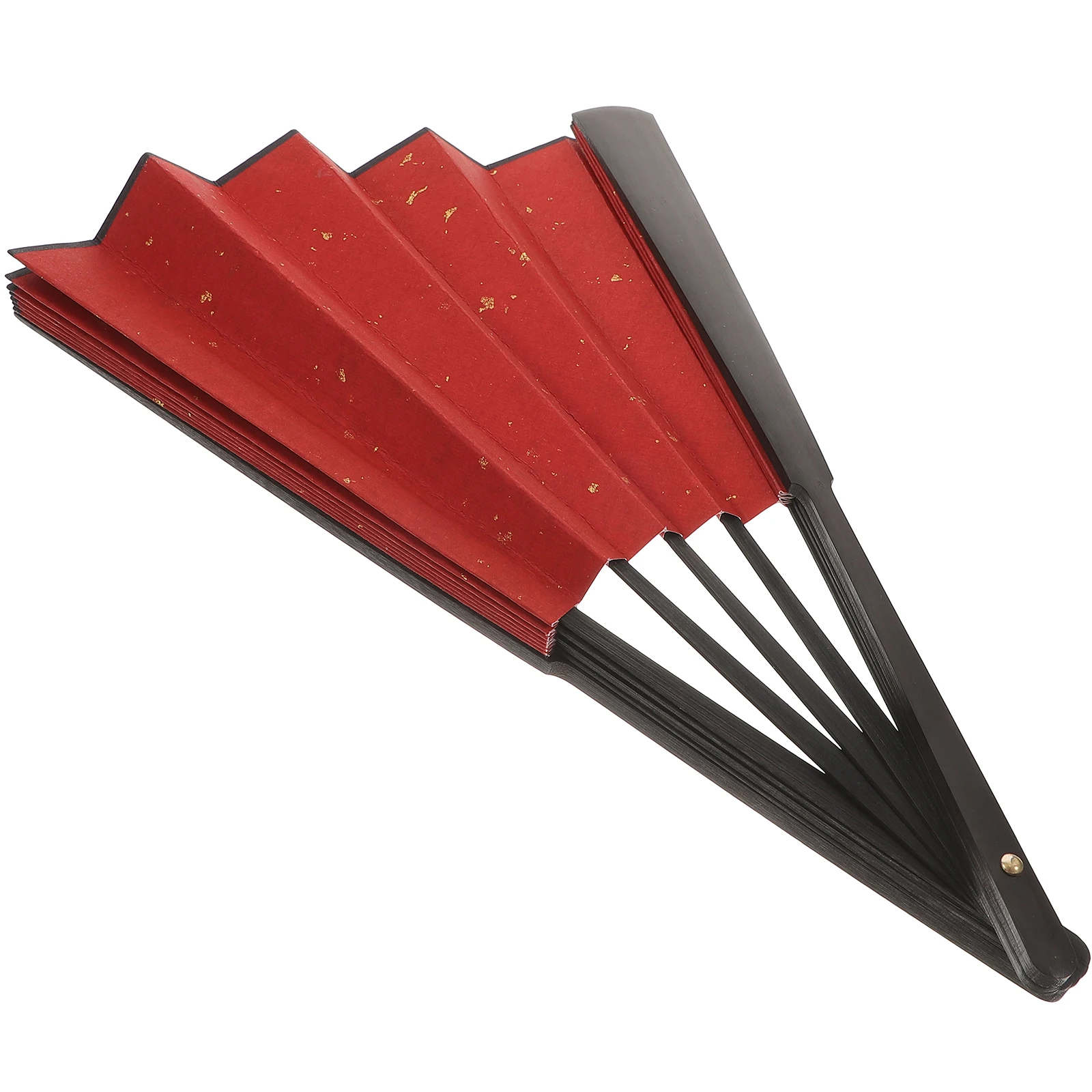

Gold-sprayed Rice Paper Folding Fan Red Portable Handheld Fans for Wedding Chinese Fabric Decorative Fans Strong Bones