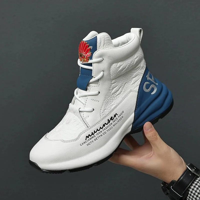 

Men's casual shoes and new winter leather-lined warm-up high-top shoes with anti-slip design for casual wear men 2