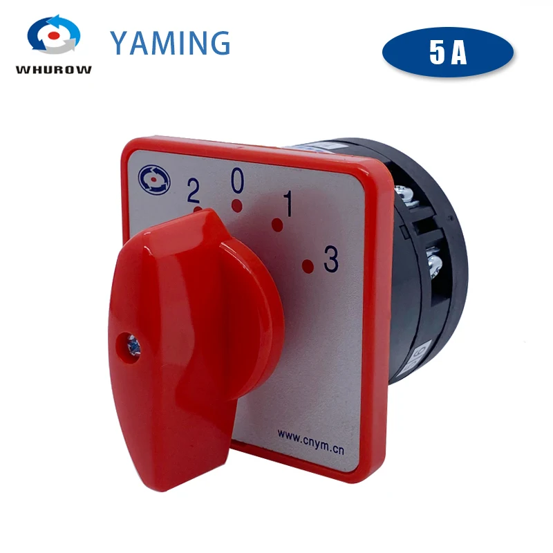 Yaming Electric LW6-1/C303 Panel Mount 5A 1 Pole 4 Position Control Motor Circuit Universal Changeover Rotary Cam Switch