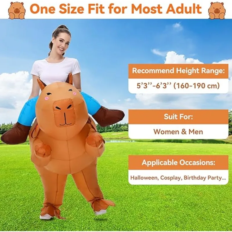 Aufblasbares Capybara-Kostüm Dekoration Lustiges Reittier-Kostüm Cosplay-Party