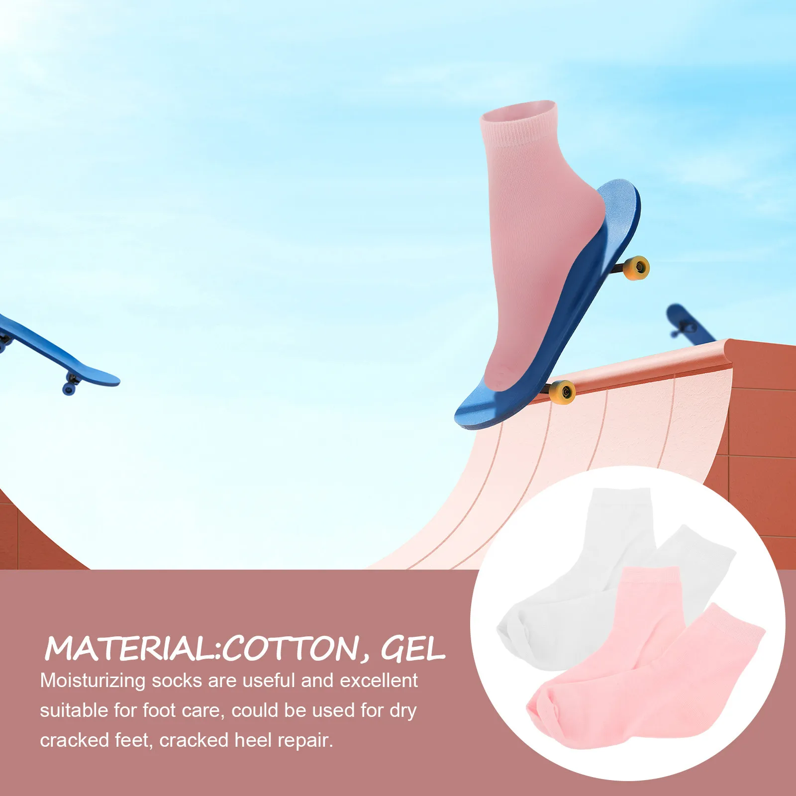 

2 пары увлажняющих носков с гелем для ухода за стопами, высокие, до щиколотки, для восстановления потрескавшихся пяток, мягкие, удобные, дышащие, для женщин и взрослых