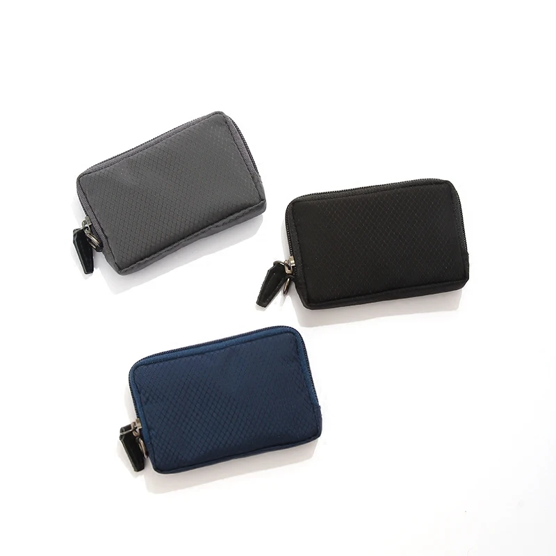 Bolsa de moedas de nylon à prova d'água, bolsa multiuso estilo coreano japonês, bolsa de mão com padrão geométrico, carteira ...