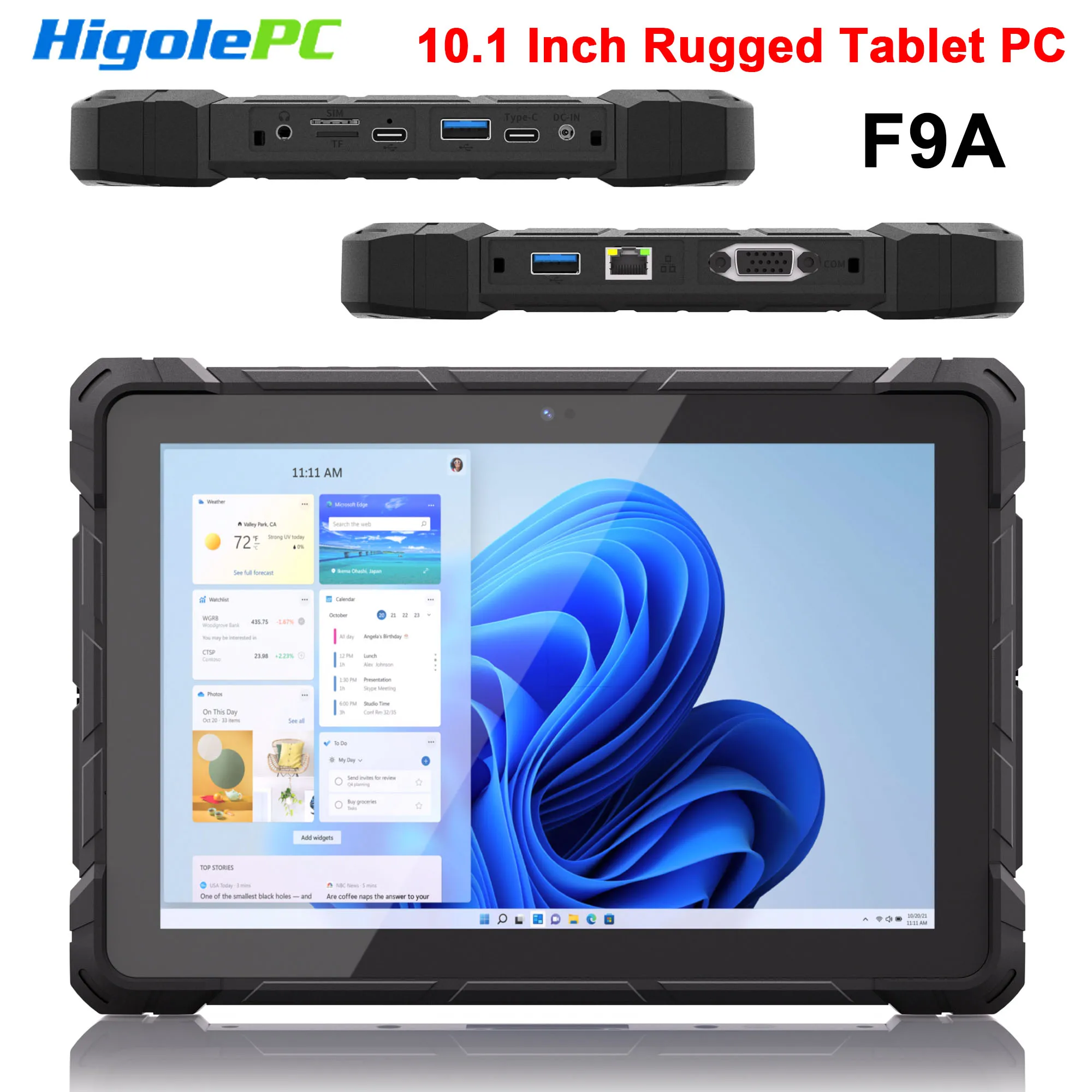 Higole F9A 10.1'' Mini PC Intel N100 Windows 11 Pro LPDDR5 WiFi5 BT5.0 1000M RJ45 LAN Laptop IP67 Rugged Tablet PC Desk Computer
