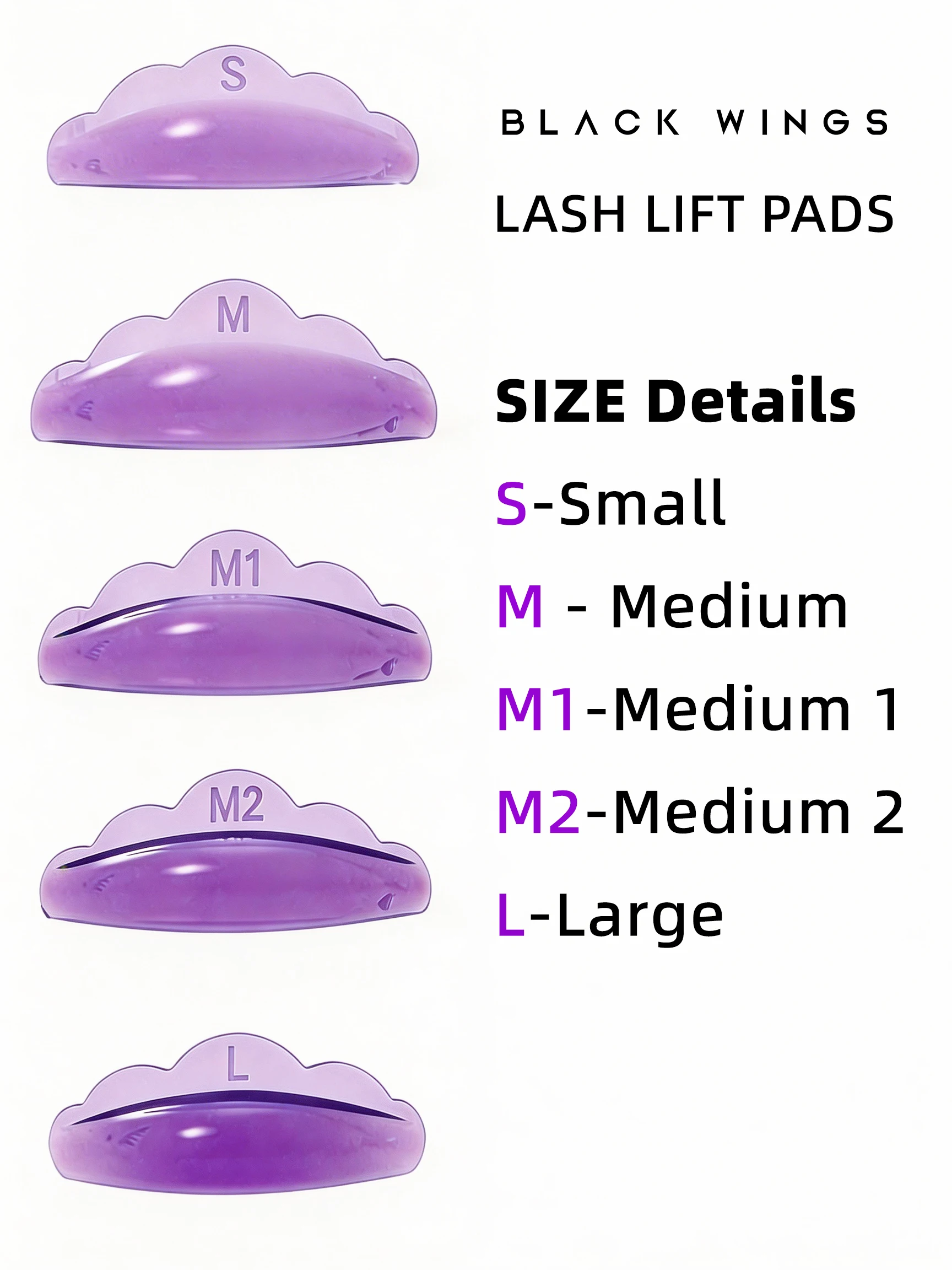Super Q 5pairsBlackwings  Silicone Eyelash Perming Pad Lashes Rods Shield Lifting 3D Eyelash Curler Accessories Applicator Tools