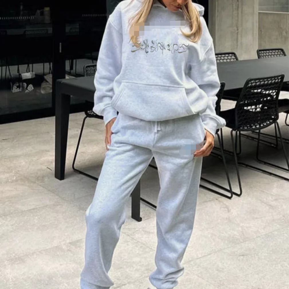 Loose Fit Hoodie Dames Spor Street Sle Spicy Girl Top Casual Katoen Lange Sve Letter Print Streetwear Lente Herfst