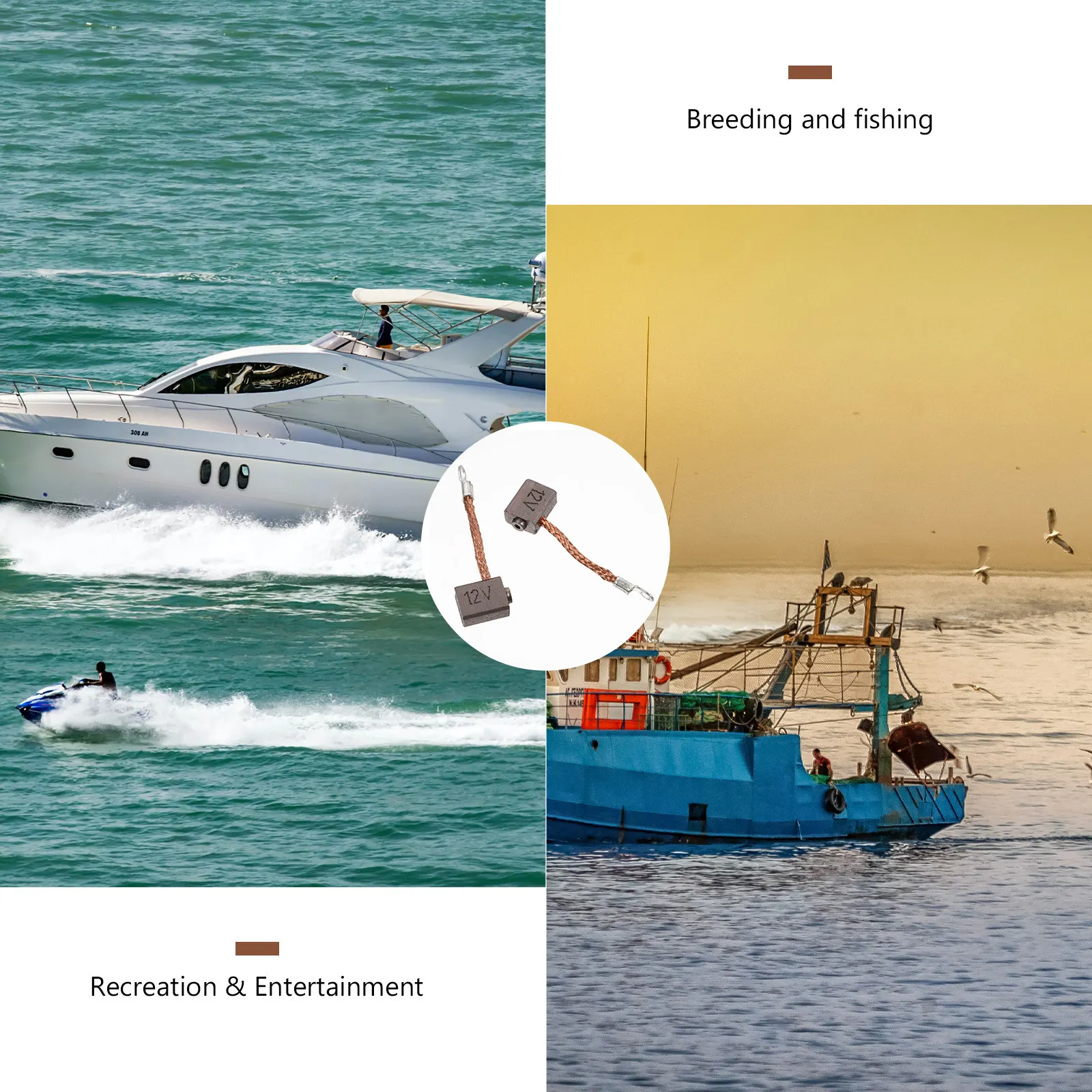 2Pcs Reliable Electric Marine Carbon Brush High Quality Material Smooth Polished Finish Long Term Use Boat Ship Kayak Propeller