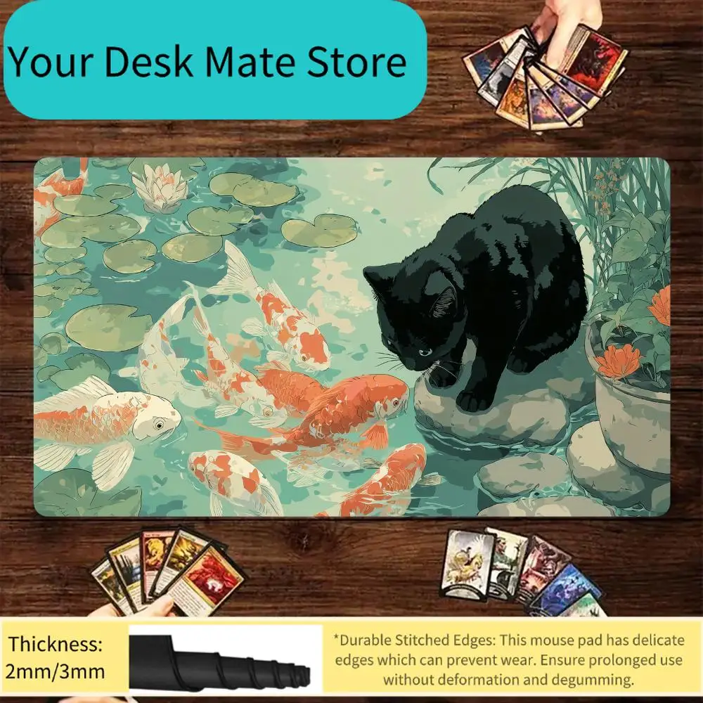 

Anti-Slip Durable MTG TCG Game Playmat with Chinese Style Elements Smooth Table Pad for Magic The Gathering