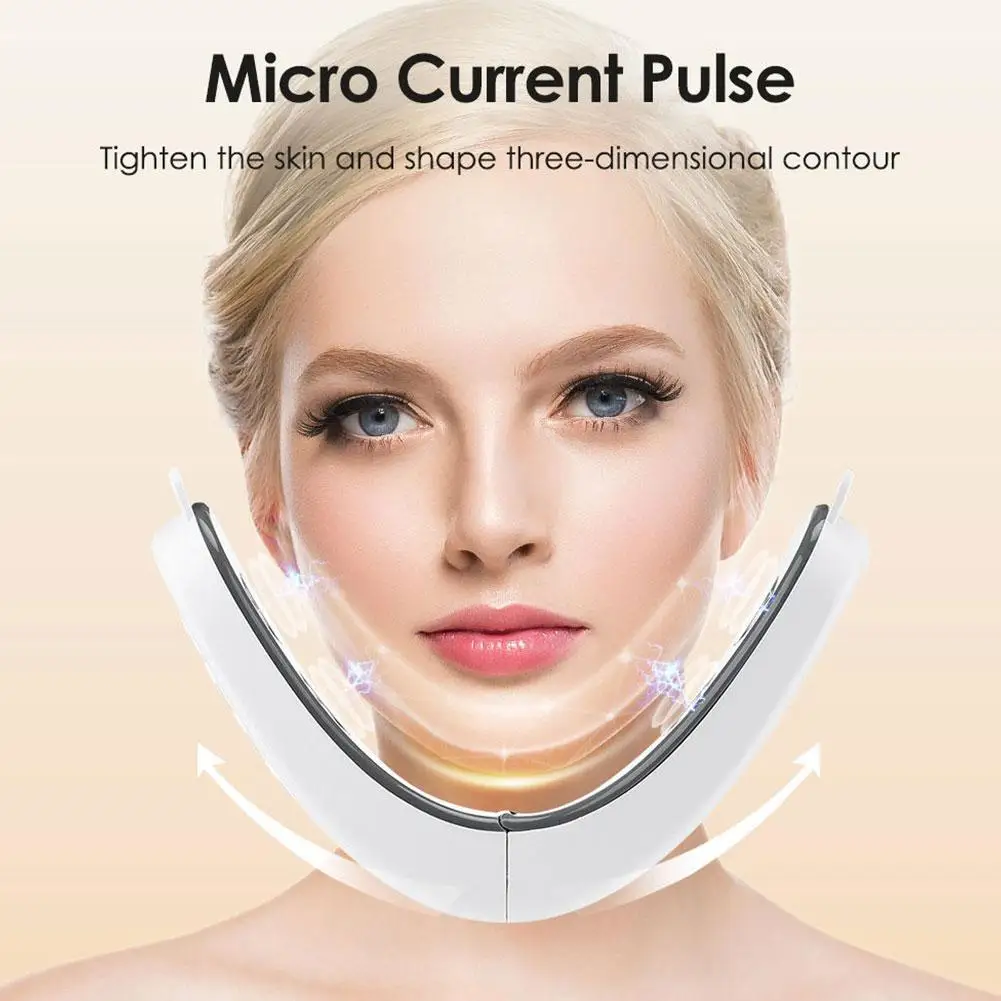 V‑Line Face Lifting Massager Double Chin Reducer Microcurrent Pulse Facial Beauty Device Facial Slimming Tightening Machine