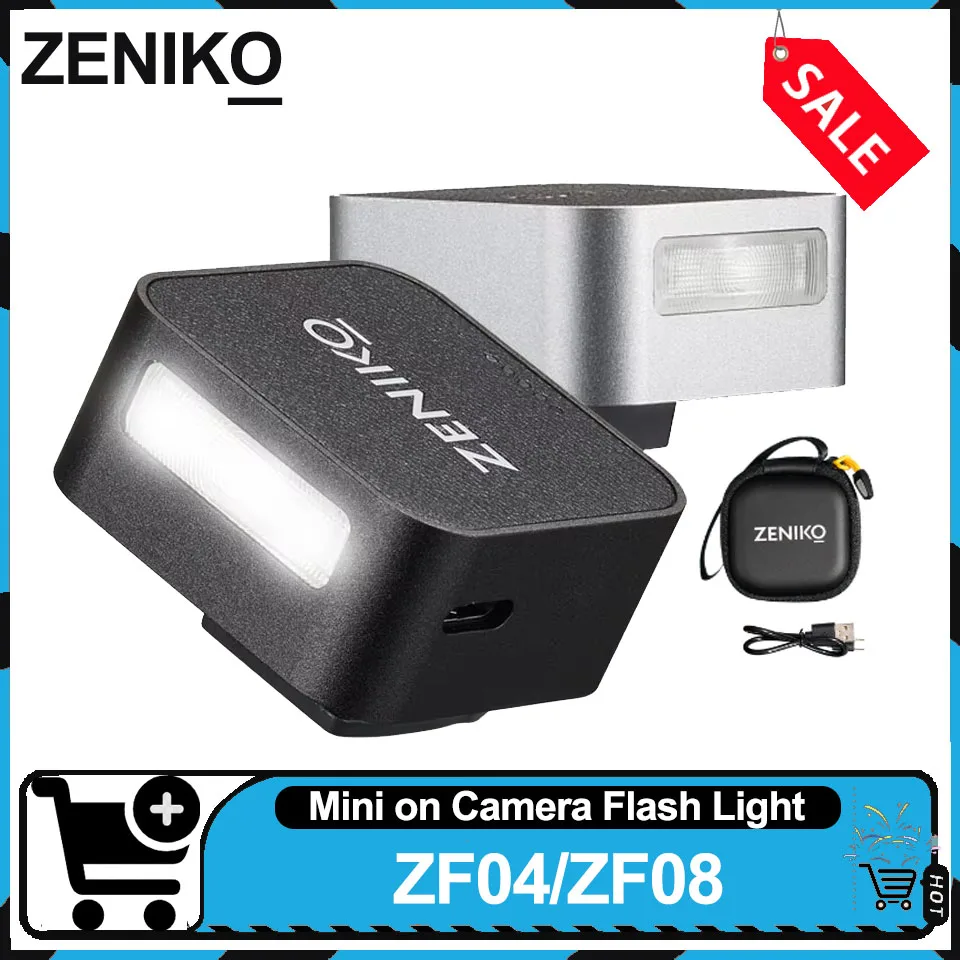 

ZENIKO ZF04 / ZF08 Mini Camera Flash Light Mini Rechargeable 6500K On-camera Pocket Flash Light for Ricoh GR3 Fuji XM5 Sony ZVE