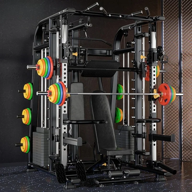 

Multifunctional Smith Machine For Weightlifting Fitness Home Gym Equipment With Cable Crossover For Sports Training