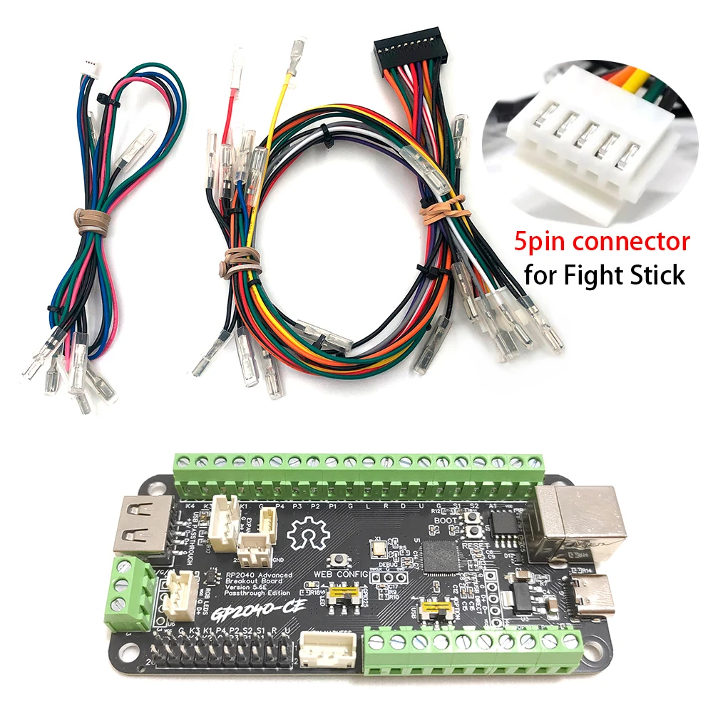 GP2040 Advanced Breakout Board USB Passthrough Fighting Board for