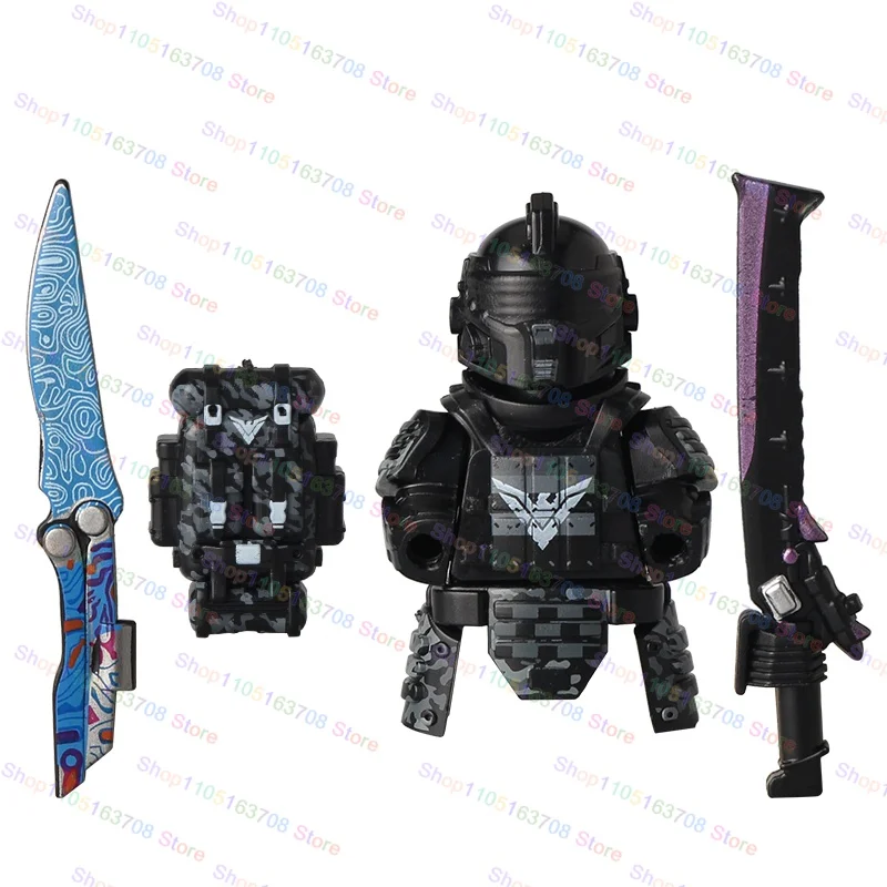 Juego caliente escudo de bloques de construcción Black Hawk montaje de bloques de construcción figura de acción de dibujos animados juguete de modelos coleccionables regalo