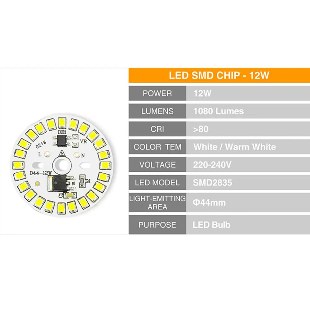DIY 220 فولت الأضواء الباردة الأبيض الكاشف ضوء رقاقة IC LED الفول LED لمبة مصباح SMD2835