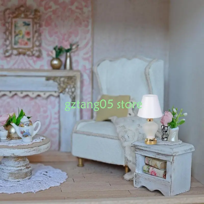 

57EE Doll House Bedroom Table Lamp Model Furniture Model Accessories Teenager Girls
