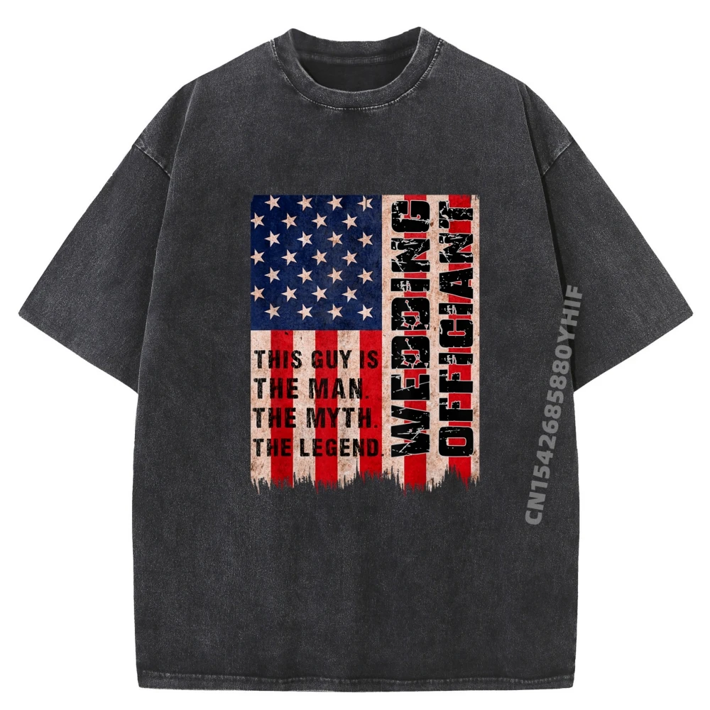 

Tops & Tees Graphic T-shirts Men Wedding Officiant Marriage Officiant Man Retro Washed Tee Shirt Classic Printed Tees