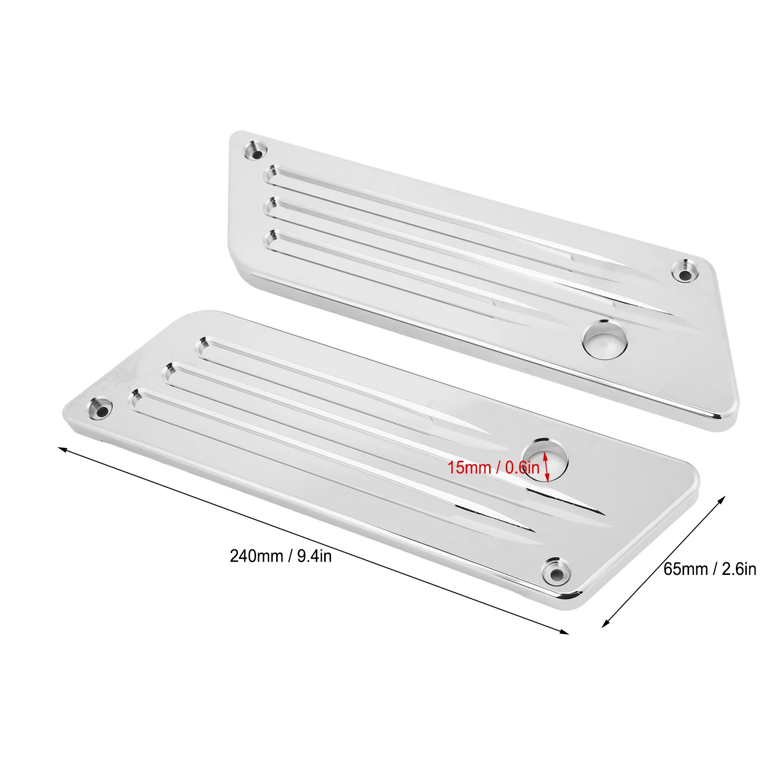 2 Pcs Saddlebag Latch Covers Saddle Bag Outer Lid Hinge Covers Plate for Touring Street Glide Electra Glide Road Glide  Silver