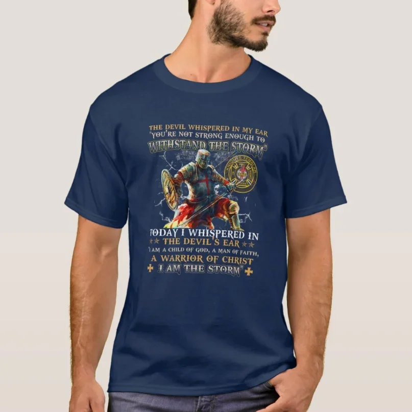 

Warrior of Christ Crusader Knights Templar Inscriptions T-Shirt 100% Cotton O-Neck Short Sleeve Casual Mens T-shirt Size S-3XL