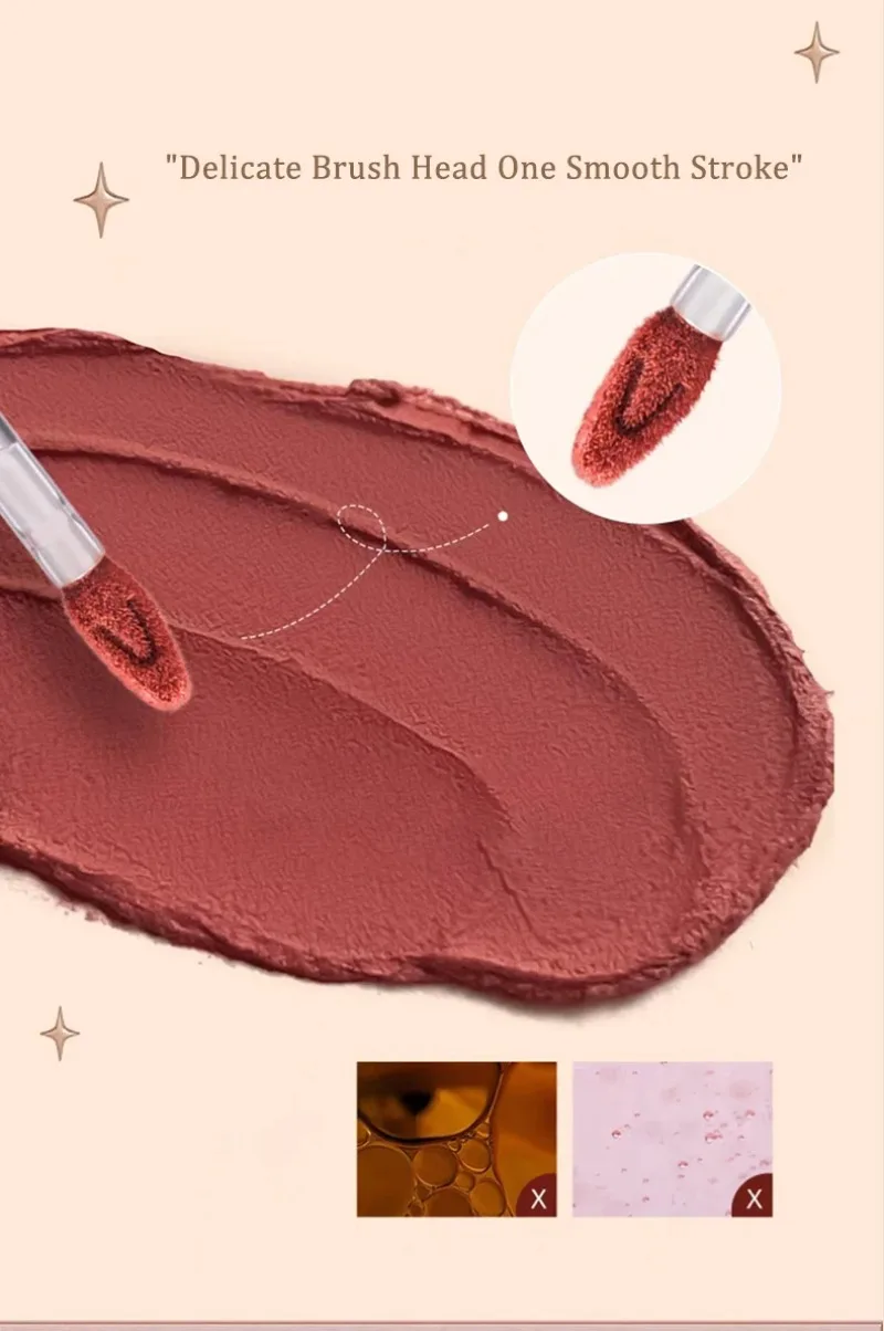 Chocolate Cloud Lip Gloss Matte Velvet Smooth Application Lip Glaze Mousse Braun Rot Flüssiger Lippenstift Make-up Lippentönung Kosmetik – Detail 4