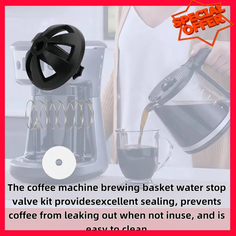 

-ESTR Coffee Machine Brewing Basket Bottom Spring Loaded Stopper Kits Fits For Black Decker Coffee Makers Brew Basket